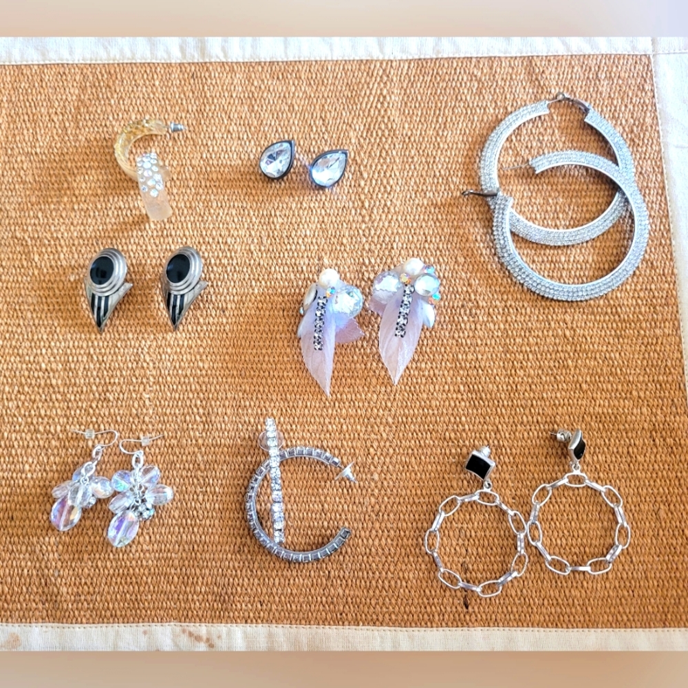 Silver Tone Fashion Earring Lot